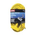 Extension Cord Copper Cable - Yellow Copper Cable - 3 Conductor Copper Cable - 300 V Copper Cable - 15 A Copper Cable - Length 100 ft. (30.48m) Cable
