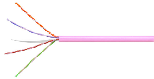 Genspeed Category 6 cables Copper Cable - U/UTP Copper Cable - Unshielded Twisted Pair Copper Cable - Length 1000 ft. Copper Cable - 4 Pair Copper Cable - Solid Copper Cable - Pink Cable