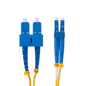 OS2 LC/UPC - SC/UPC Single Mode Duplex Fiber Optic Patch Cable - 5m