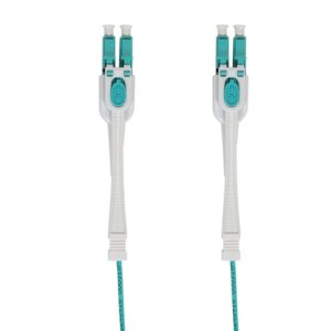 Push-Pull OM4 LC/UPC - LC/UPC Multi Mode Duplex Fiber Optic Patch Cable - 5m