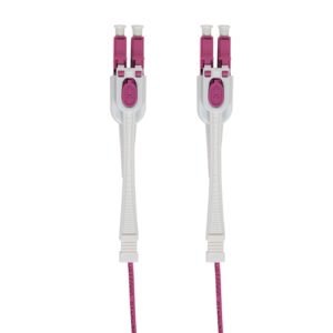 Push-Pull OM4 LC/UPC - LC/UPC Multi Mode Duplex Fiber Optic Patch Cable - 7m
