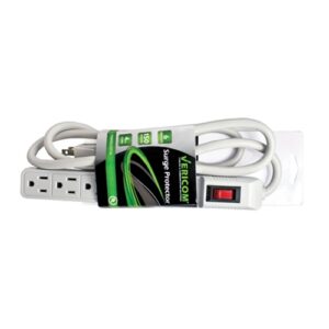 Power Strip 6 Vertical Outlets 150J 4ft Cord