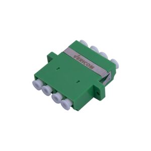 LC/APC Single Mode Quadplex Adaptor, Green