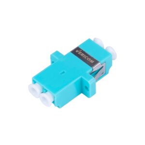 LC/UPC Multimode OM3 Duplex Adaptor, Aqua