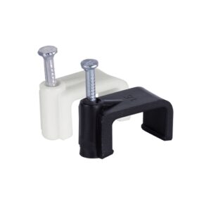 Cable Clip 1/2" Depth Nail Dual Black 100/bag