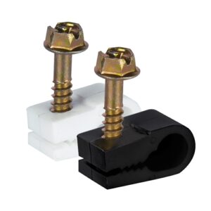 Cable Clip Single Self-Tapping Depth-1/2"OD 0.220-0.280" Black 100/bag