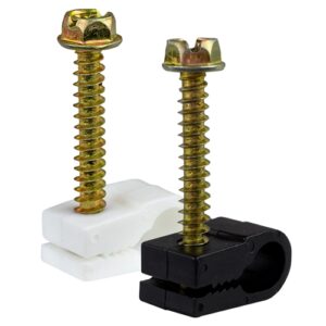 Cable Clip Single Self-Drilling Depth-7/8"OD 0.220-0.280" - White 100/bag