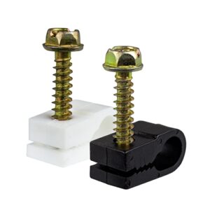 Cable Clip Single Self-Drilling Depth-9/16"OD 0.220-0.280" - White 100/bag