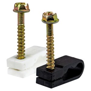 Cable Clip Dual Self-Tapping Depth-7/8"OD 0.250-0.275" - White 100/bag