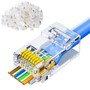 Connector RJ45 CAT5e/CAT6 Pass-Through Unshld 100/bag