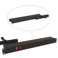19" RACK MOUNT, 6 REC ON REAR - Black - Rack Mount Basic PDU (1583 Series)