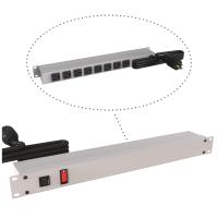 19-inch Rack Mount Outlet Strip, 15A, 8 Outlets, 6 ft cord, Gray - Rack Mount Basic PDU (1583 Series)