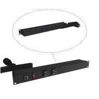 19-inch Rack Mount Outlet Strip, 15A, 8 Outlets, 15 ft t-lock cord, Black - Rack Mount Basic PDU (1583 Series)
