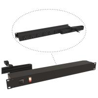 19-inch Rack Mount Outlet Strip, 15A, 6 Outlets, 6 ft cord, Black - Rack Mount Basic PDU (1583 Series)