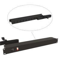 19-inch Rack Mount Outlet Strip, 15A, 8 Outlets, 6 ft cord, Black - Rack Mount Basic PDU (1583 Series)