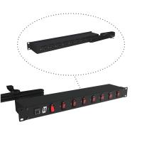 19-inch Rack Mount Outlet Strip, 15A, 8 Switches & 8 Outlets, 15 ft cord, Black - Individually Switched Rackmount Basic PDU (1583-9W Series)