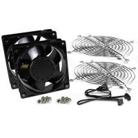 Dual (2) Fan kit with grills and cord - High CFM Heavy Duty Cooling Fan Kits (DNFK Series)