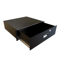 3U 16D LOCKING DRAWER - Black - Rack Mount Locking Storage Drawer (RDRW Series)