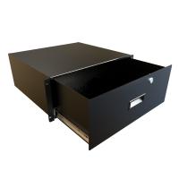 4U 16D LOCKING DRAWER - Black - Rack Mount Locking Storage Drawer (RDRW Series)