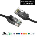 10Ft CAT6 28AWG Slim Ethernet Network Cable Black