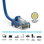 1.5Ft CAT6 28AWG Slim Ethernet Network Cable Blue - Image 2