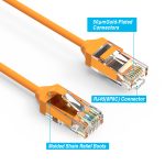 7Ft CAT6 28AWG Slim Ethernet Network Cable Orange - Image 4