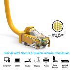 4Ft CAT6 28AWG Slim Ethernet Network Cable Yellow - Image 2
