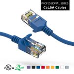1.5Ft CAT6A UTP Slim Ethernet Network Booted Cable 28AWG Blue
