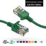 30Ft CAT6A UTP Slim Ethernet Network Booted Cable 28AWG Green