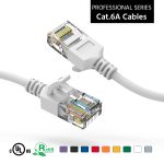 0.5Ft CAT6A UTP Slim Ethernet Network Booted Cable 28AWG White