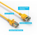 20Ft CAT6A UTP Slim Ethernet Network Booted Cable 28AWG Yellow - Image 2