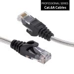 10FT CAT6A Patch Cable Stainless Metal Armored Anti-Rodent Slim 28AWG