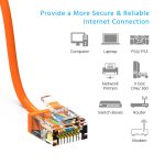 2Ft CAT6A UTP Super-Slim Ethernet Network Cable 32AWG Orange - Image 2