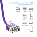 5Ft CAT6A UTP Super-Slim Ethernet Network Cable 32AWG Purple - Image 2
