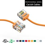 2Ft CAT6A UTP Super-Slim Ethernet Network Cable 32AWG Orange