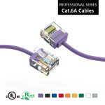 2Ft CAT6A UTP Super-Slim Ethernet Network Cable 32AWG Purple
