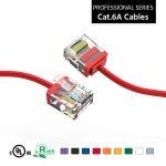 2Ft CAT6A UTP Super-Slim Ethernet Network Cable 32AWG Red