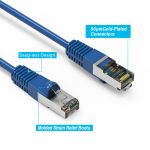 25Ft Cat7 Shielded (S/FTP) 600MHz Ethernet Network Booted Cable Blue - Image 2