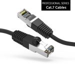 1Ft Cat7 Shielded (S/FTP) 600MHz Ethernet Network Booted Cable Black