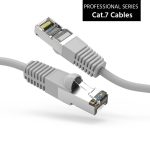 50Ft Cat7 Shielded (S/FTP) 600MHz Ethernet Network Booted Cable Gray