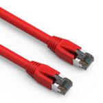 50Ft Cat.8 S/FTP Ethernet Network Cable Red 24AWG