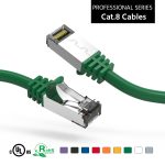 10Ft Cat.8 S/FTP Ethernet Network Cable Green 26AWG
