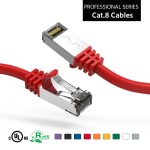 10Ft Cat.8 S/FTP Ethernet Network Cable Red 26AWG