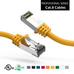 7Ft Cat.8 S/FTP Ethernet Network Cable Yellow 26AWG