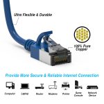 0.5Ft Cat.8 U/FTP Slim Ethernet Network Cable Blue 30AWG - Image 2