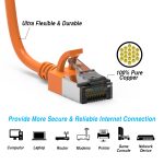 1Ft Cat.8 U/FTP Slim Ethernet Network Cable Orange 30AWG - Image 2