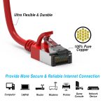 2Ft Cat.8 U/FTP Slim Ethernet Network Cable Red 30AWG - Image 2