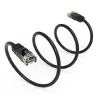 1Ft Cat5E UTP Ethernet Network Booted Cable Black - Image 3