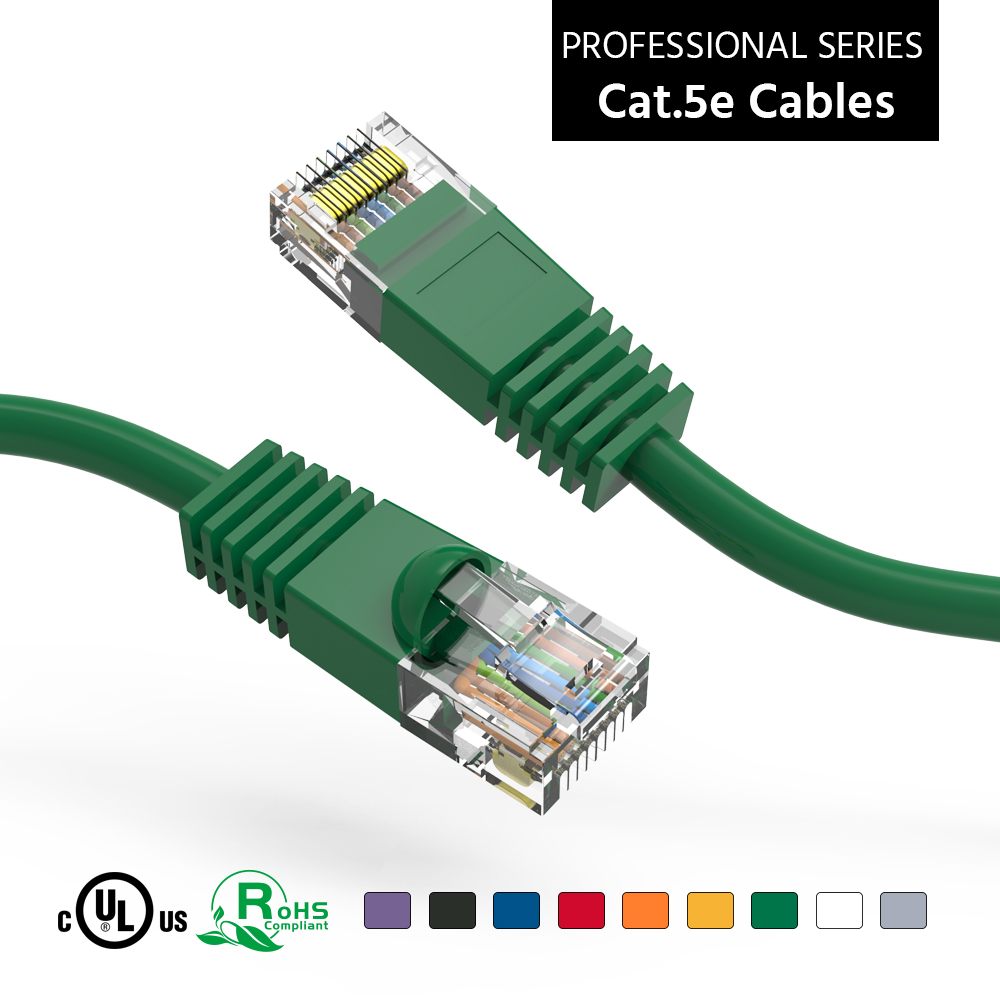 9Ft Cat5E UTP Ethernet Network Booted Cable Green 200Ft Cat5E UTP Ethernet Network Booted Cable Green - Image 1