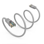 2Ft Cat5E UTP Ethernet Network Booted Cable Gray - Image 3